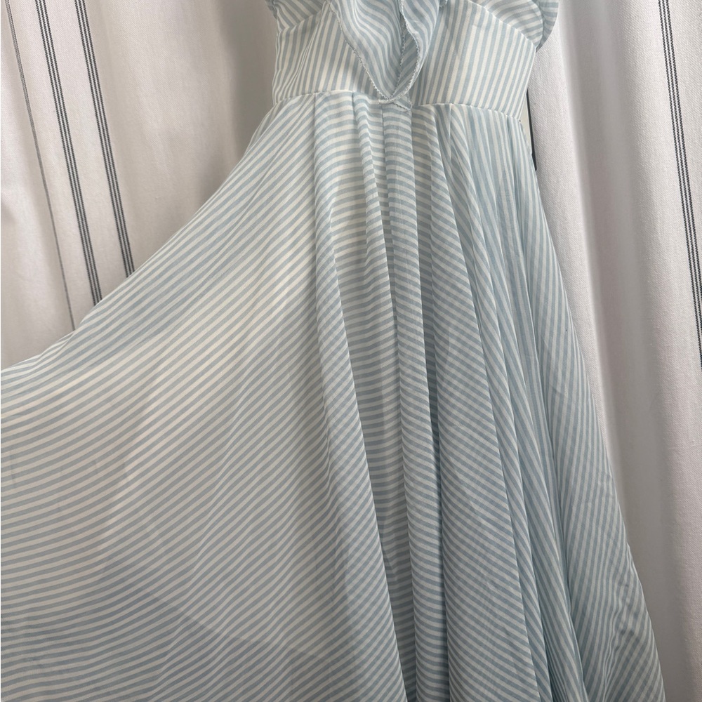 Guess chiffon light blue striped dress - Picture 4 of 9